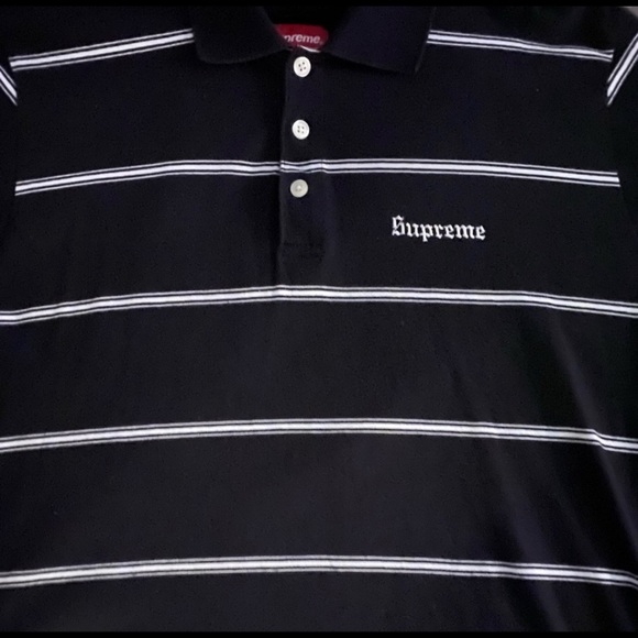 supreme striped polo